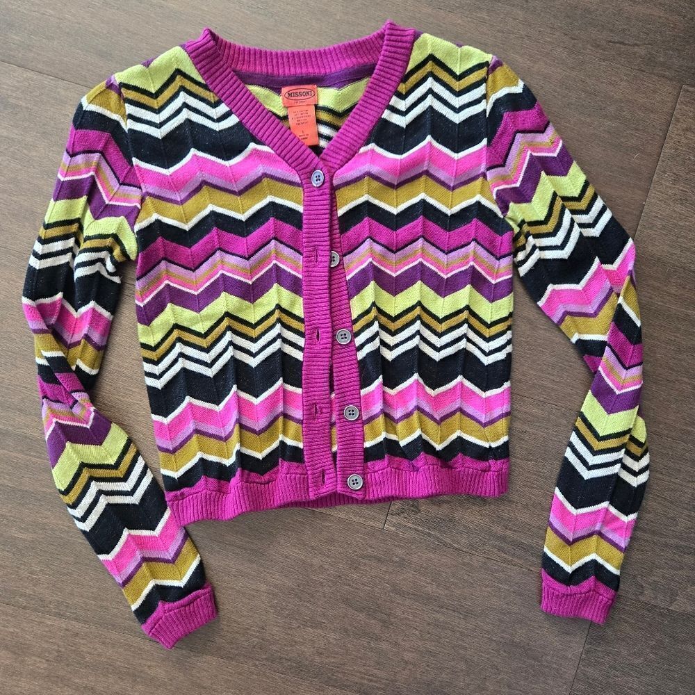 Missioni For Target Zigzag Girls Cardigan Sweater size L